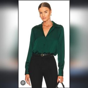 Anine Bing Emerald Green Mylah Blouse XS